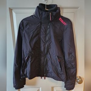 Superdry Windcheater jacket, size small, black and pink